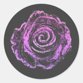 Mooie rozen bloemblaadjes schetsen kunst ronde sticker