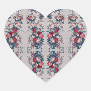 Mooie  rozen bloemen, snijpatroon hart sticker