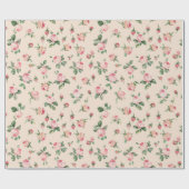 Mooie Rozen Bloemig Roze Perzik Crème Bruiloftsfee Cadeaupapier (Vlak)