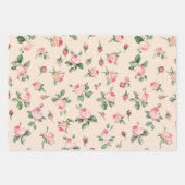 Mooie Rozen Bloemig Roze Perzik Crème Bruiloftsfee Inpakpapier Vel (Voorkant 2)
