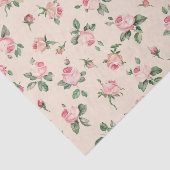 Mooie Rozen Bloemig Roze Perzik Crème Bruiloftsont Tissuepapier (Detail)