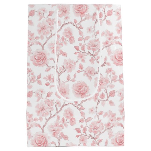 Mooie Rozen Bloemrijke Bruidsdouche Medium Cadeauzakje (Achterkant)