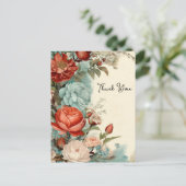 Mooie Rozen Bloemstuk Bedankt Briefkaart (Staand voorkant)