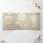 Mooie Rozen bruiloft Drieluik Uitnodiging (Binnen)