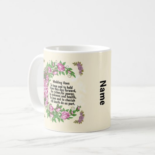 Mooie Rozen bruiloft geloften mokken (Voorkant links)