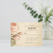 Mooie  rozen bruiloft RSVP briefkaarten (Staand voorkant)