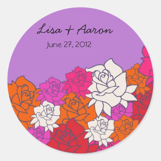 Mooie Rozen bruiloft sticker-3 Ronde Sticker (Voorkant)