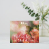 Mooie Rozen Dank u Maid of Honor Briefkaart (Staand voorkant)