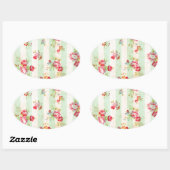 Mooie  rozen en andere bloemen ovale sticker (Vel)