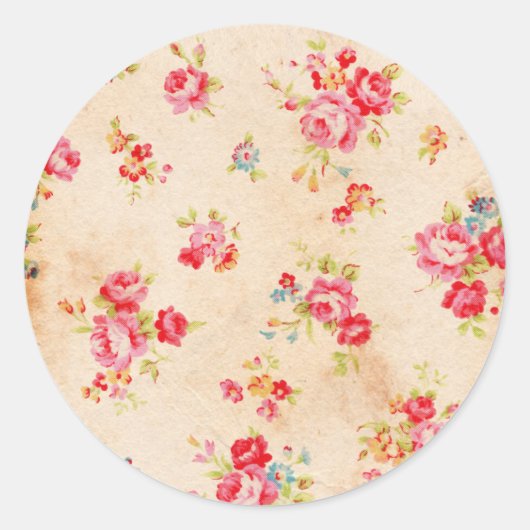 Mooie  rozen en andere bloemen ronde sticker (Voorkant)