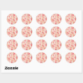 Mooie  rozen en andere bloemen ronde sticker (Vel)