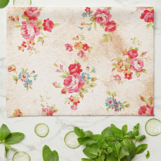 Mooie rozen en andere bloemen theedoek (Gevouwen)