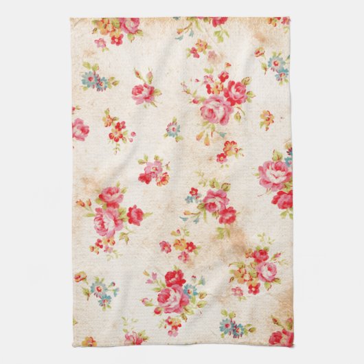 Mooie  rozen en andere bloemen theedoek (Verticaal)