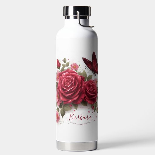 Mooie Rozen en Vlinder Waterfles (Links)