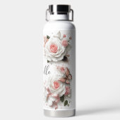 Mooie Rozen en Vlinder Waterfles (Achterkant)