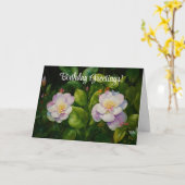 Mooie Rozen geïllustreerd op de Kaart van Birthday (Gele Bloem)