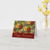 Mooie rozen gelukkig jubileum wenskaart kaart (Gele Bloem)