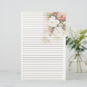 Mooie Rozen gevoerd briefpapier papier (Staand voorkant)