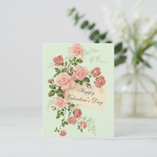 Mooie  Rozen Happy Valentijnsdag Briefkaart (Staand voorkant)