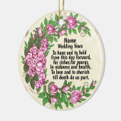 Mooie rozen huwelijksgeloften ornament (Links)