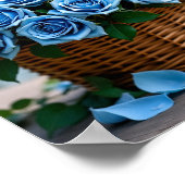 Mooie rozen in blauw poster (Hoek)