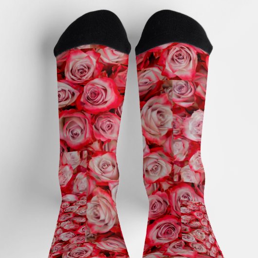 Mooie rozen in roze en rood bloemboeket sokken (Top)