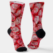 Mooie rozen in roze en rood bloemboeket sokken (Gebogen)