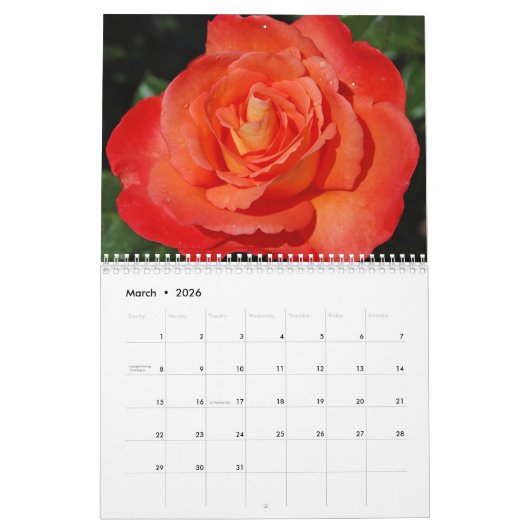 Mooie rozen kalender (Mar 2026)