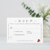 Mooie Rozen Katholiek RSVP Kaartje (Staand voorkant)