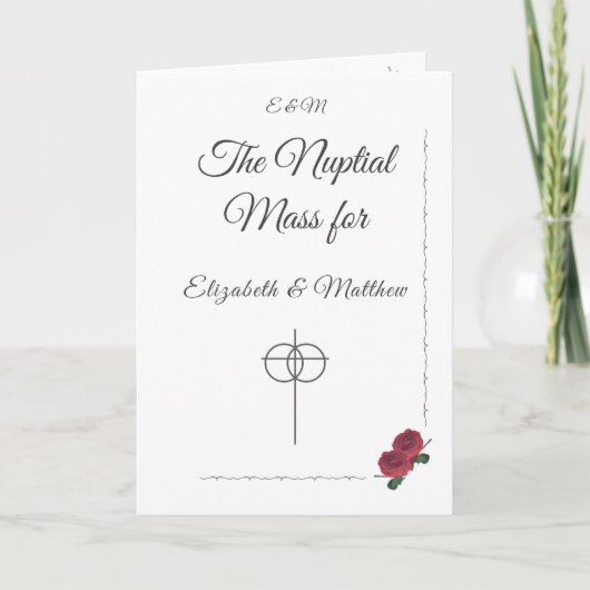 Mooie Rozen Katholieke bruiloft programma (Voorkant)
