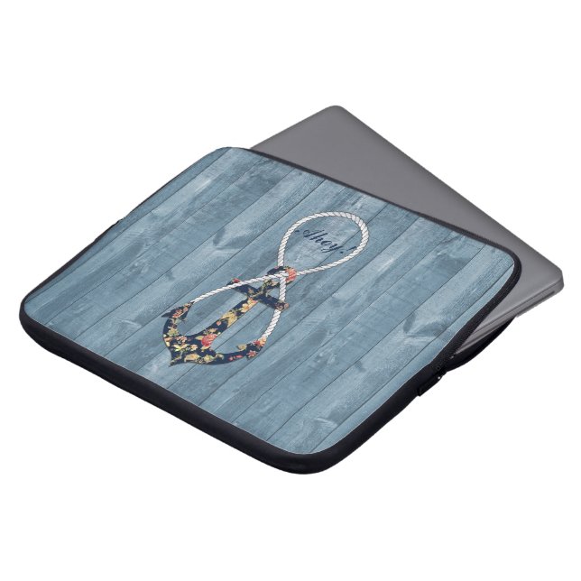 Mooie  rozen met een oneindigheid voor anker anker laptop sleeve (Voorkant top)