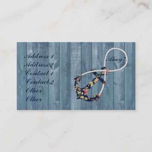 Mooie  rozen met een oneindigheid voor anker anker visitekaartje (Voorkant)