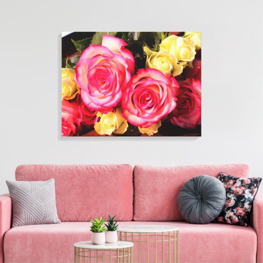 Mooie Rozen met een verarmd Canvas (Insitu (Woonkamer))