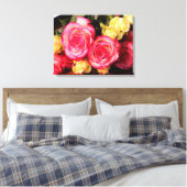 Mooie Rozen met een verarmd Canvas Afdruk (Insitu (Slaapkamer))