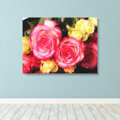 Mooie Rozen met een verarmd Canvas Afdruk (Insitu (Houten vloer))