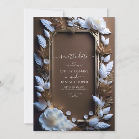 Mooie  Rozen met Gouden accent De Datum Kaart (Voorkant)