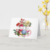 Mooie rozen met Hydrangea bloemstuk bedankt Kaart (Gele Bloem)