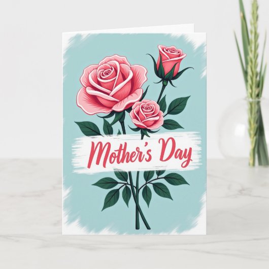 Mooie Rozen Moederdag kaart (Voorkant)