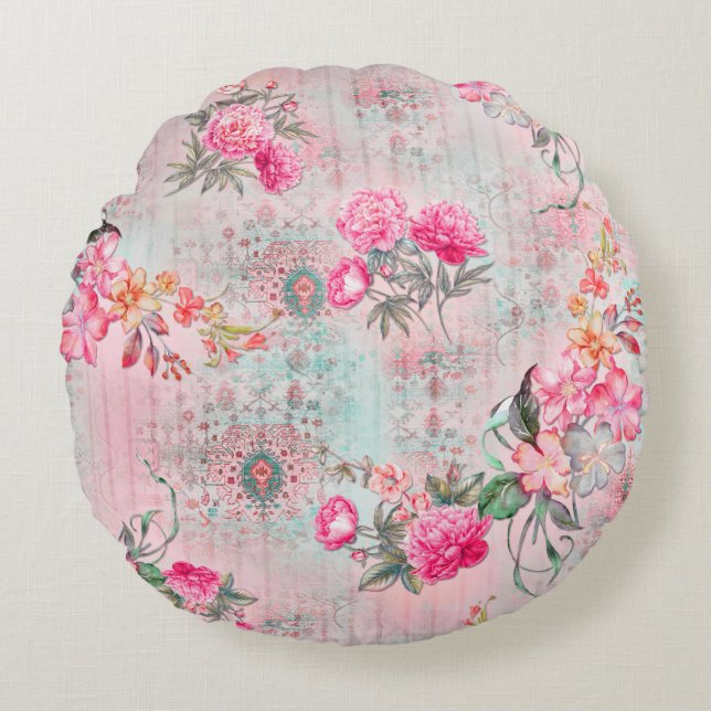 Mooie rozen op  papiertextuur illustreren rond kussen (Voorkant)