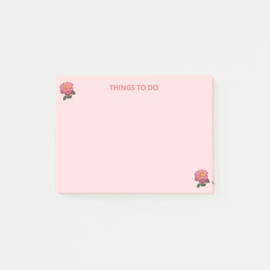 Mooie Rozen op Roze Dingen Om Te Doen Post-it® Notes (Voorkant)