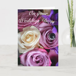 Mooie rozen print trouwkaart kaart
