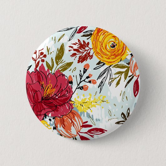 Mooie Rozen Ronde Button 5,7 Cm (Voorkant)