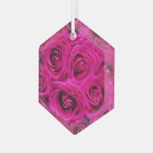 MOOIE ROZEN ROZE GLAS ORNAMENT (Voorkant links)