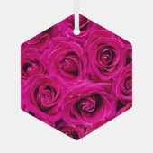 MOOIE ROZEN ROZE GLAS ORNAMENT (Achterkant)