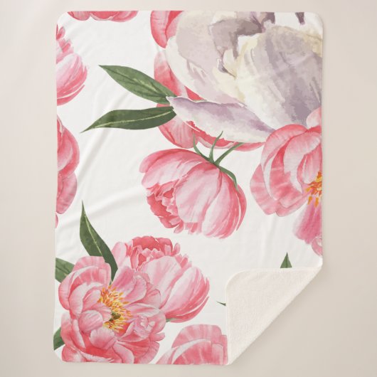 Mooie Rozen Sherpa Deken (Voorkant)