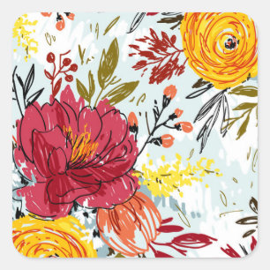 Mooie Rozen Vierkante Sticker