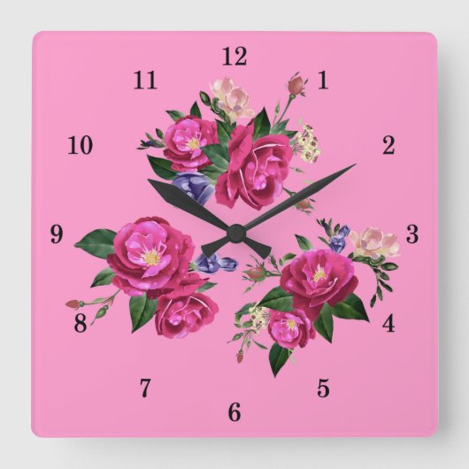 Mooie Rozen Wandklok (Voorkant)