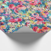 Mooie  rozen waterverven luipaard cadeaupapier (Hoek)