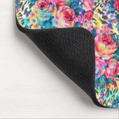 Mooie  rozen waterverven luipaard muismat (Hoek)