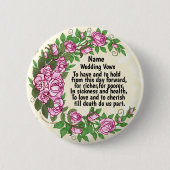 Mooie Rozen Wedding Vows pin knop Ronde Button 5,7 Cm (Voorkant)